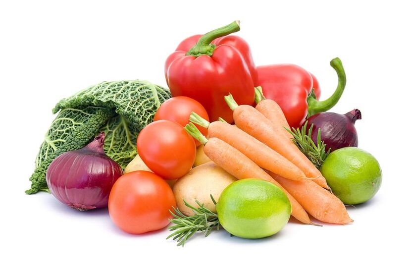 Verduras variadas la dieta del segundo día de la dieta 6 pétalos